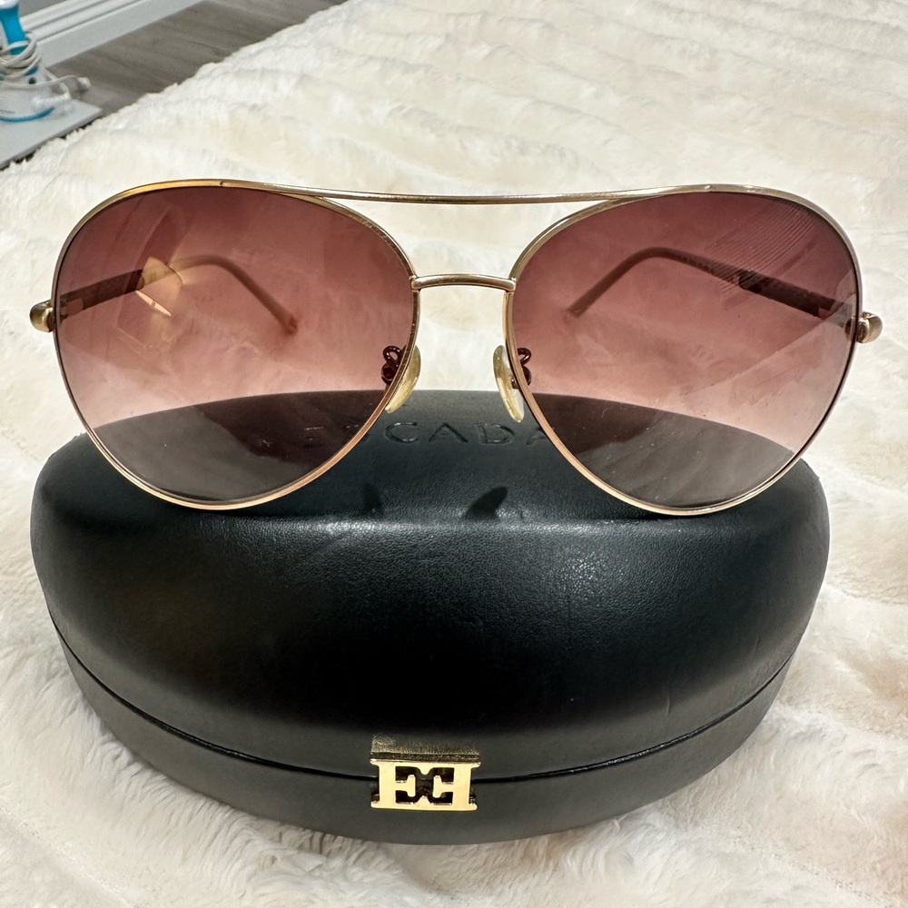 Escada Aviator Sunglasses with Gradient Pink Lenses -